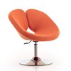Manhattan Comfort Perch Adjustable Chair in Orange and Polished Chrome (Set of 2) 2-AC037-OR